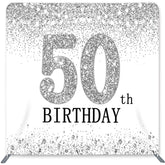 Lofaris Glitter Silver Theme Double-Sided Backdrop for Birthday